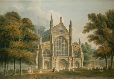 Winchester Cathedral: The Facade from the North-West, 1801 by John Chessell Buckler